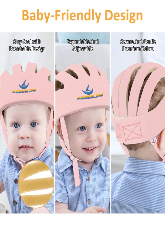 IULONEE Baby Head Protector Baby Protection Helmets Infant Walking Protective Cap Adjustable Baby Crawling Helmet Baby Safety Helmet Protective Baby Helmet for Kid Learning to Walk (Pink) - Image 3